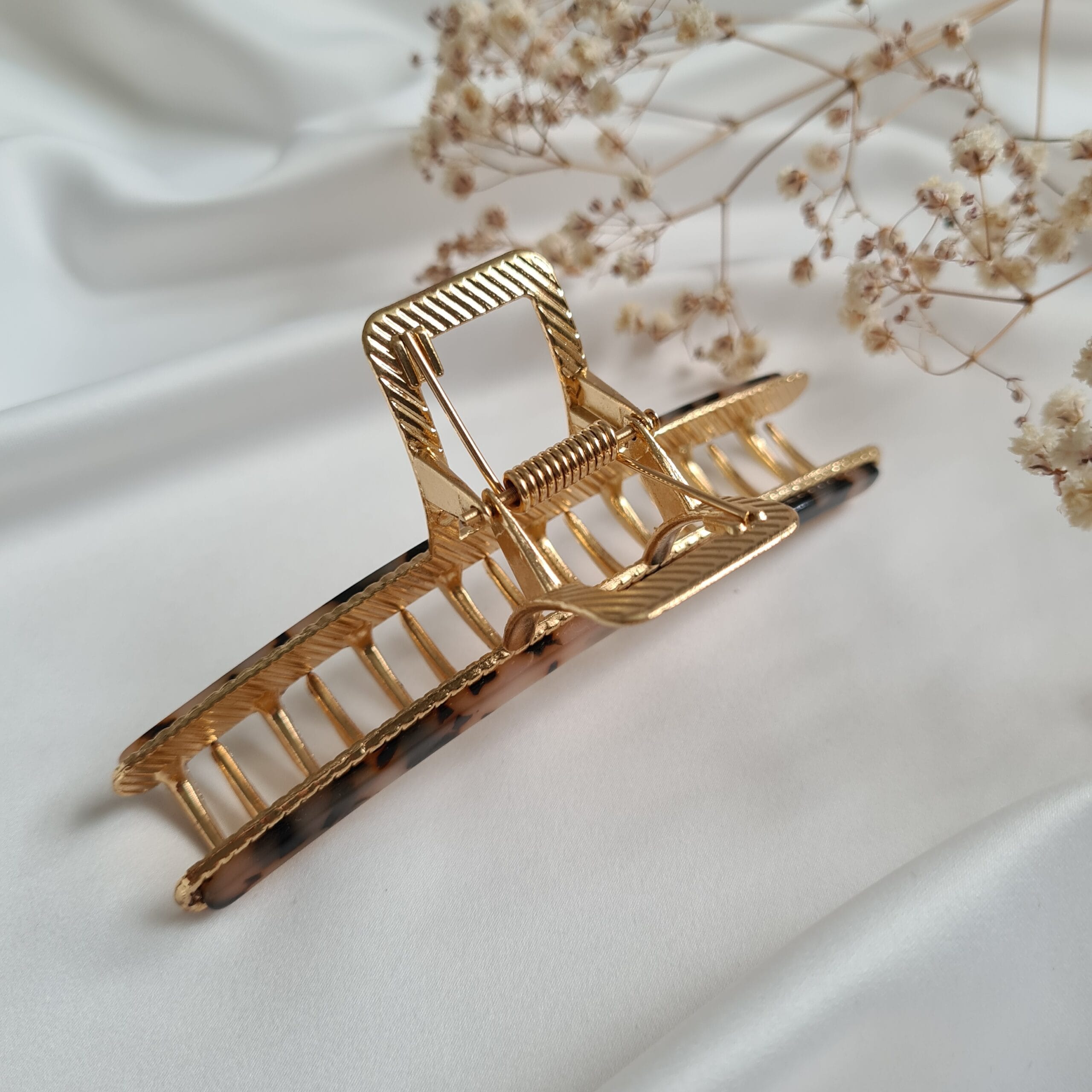 Leopard Print Gold Hair Claw - Image 2