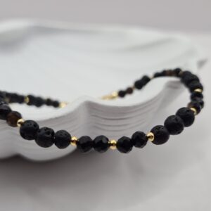 Bracelet Eve with Volcanic Lava and Black Spinel