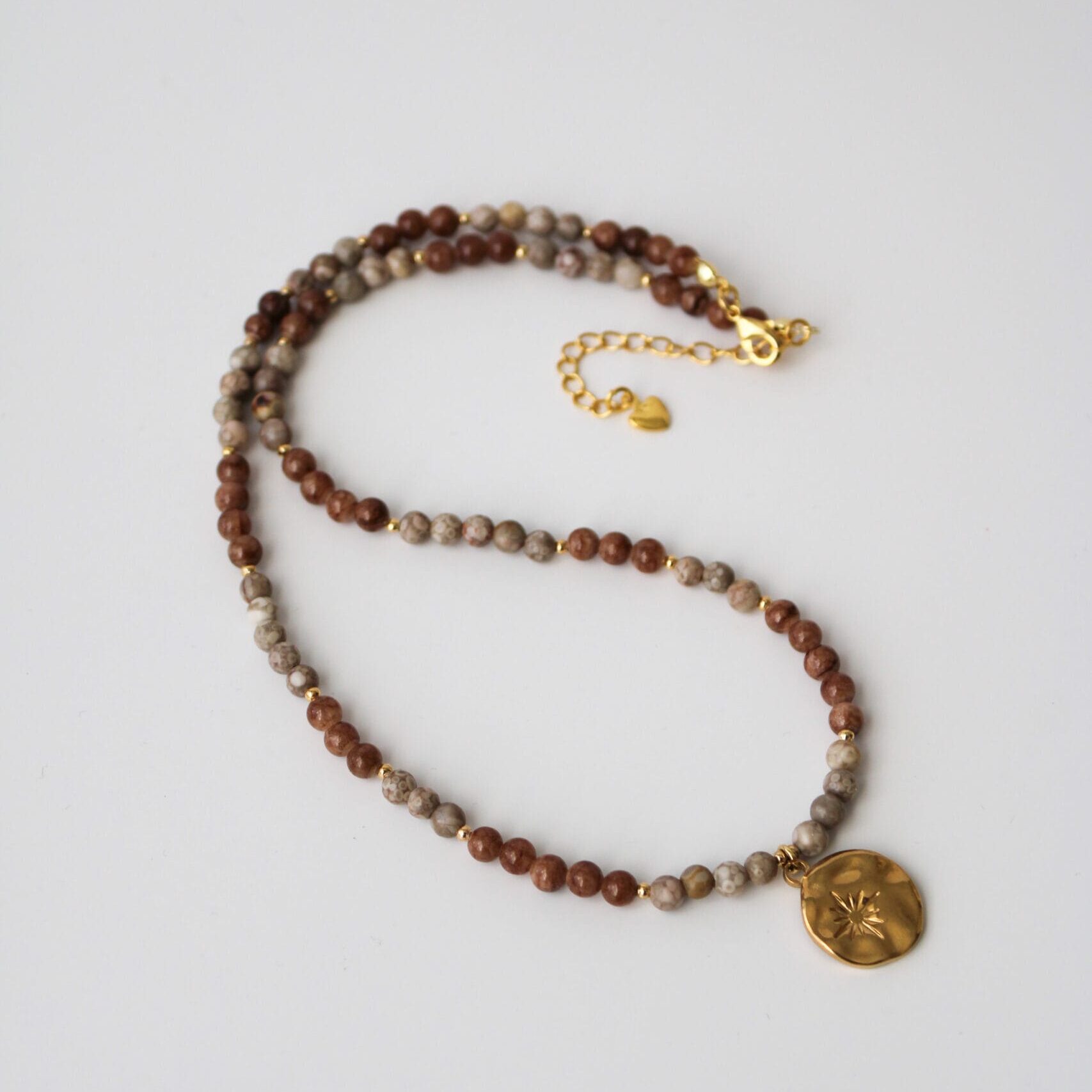 Necklece Ivy with Persian Brown Jadeite and Maifan Jade - Image 3