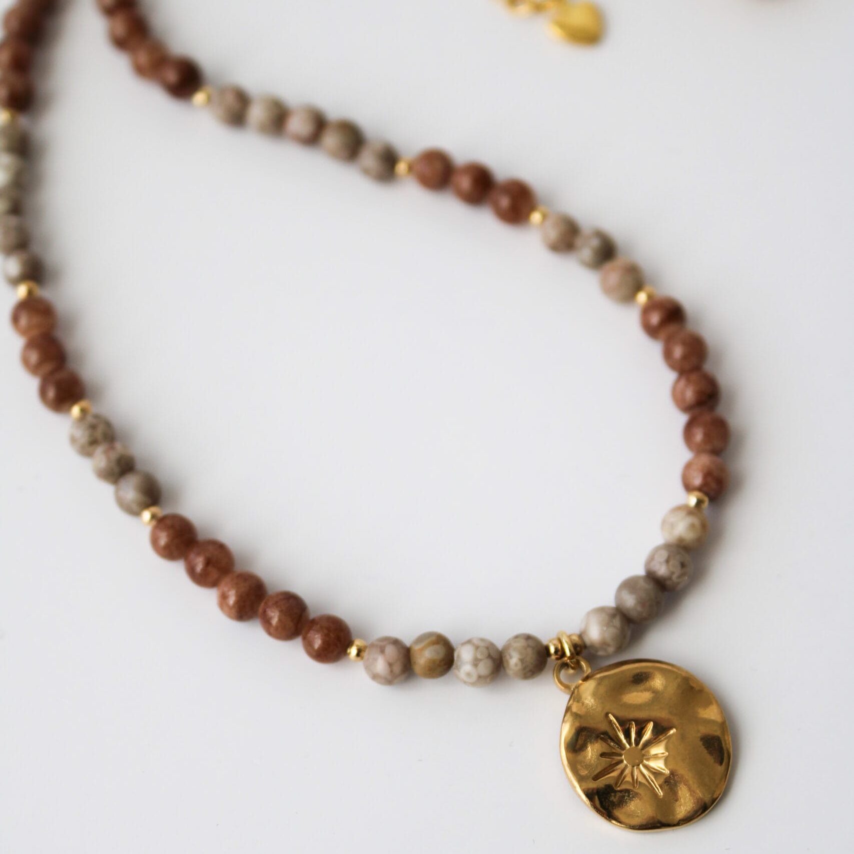 Necklece Ivy with Persian Brown Jadeite and Maifan Jade - Image 6