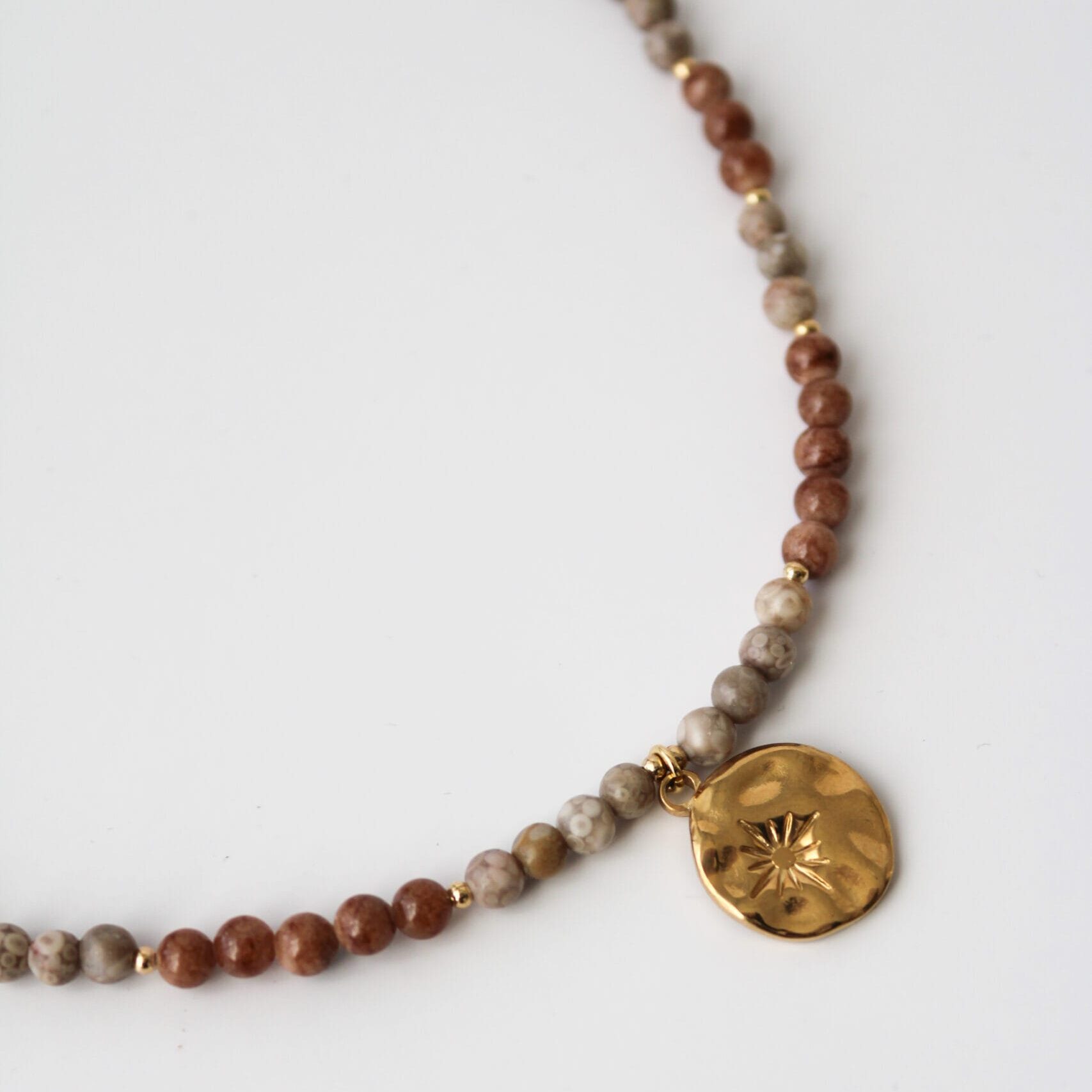 Necklece Ivy with Persian Brown Jadeite and Maifan Jade - Image 7